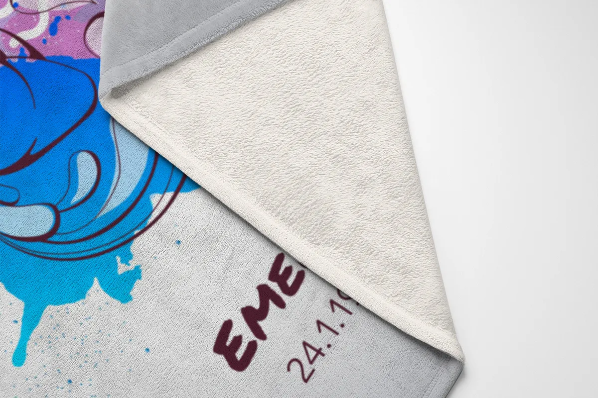 Sternzeichen Wohndecke Wassermann Splashes mit Namen personalisierbar