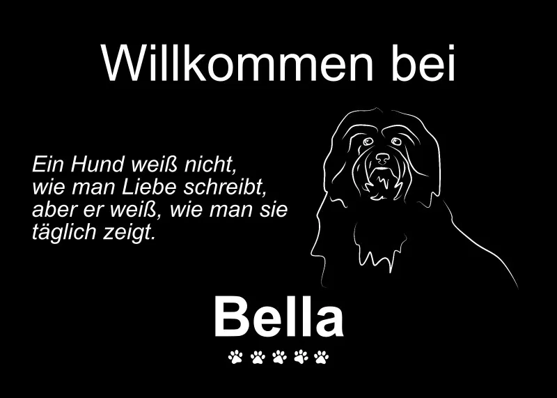 Personalisierte Fußmatte mit Französischer Bulldogge schwarz 70 x 50 cm