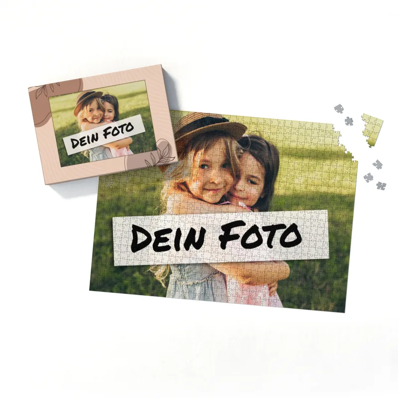 Fotopuzzle mit eigenem Bild - Fotopuzzle selbst gestalten 2000 Teile - Schachtel Herbstblätter - 2000 Teile Puzzle mit Foto - Geschenk Geburtstag Herbstblätter 2000 Teile Quer