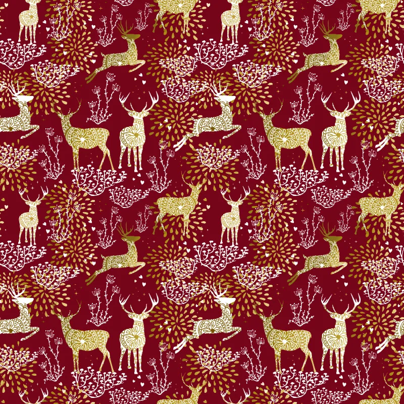 All-Over-Kissenbezug Reindeer Samt