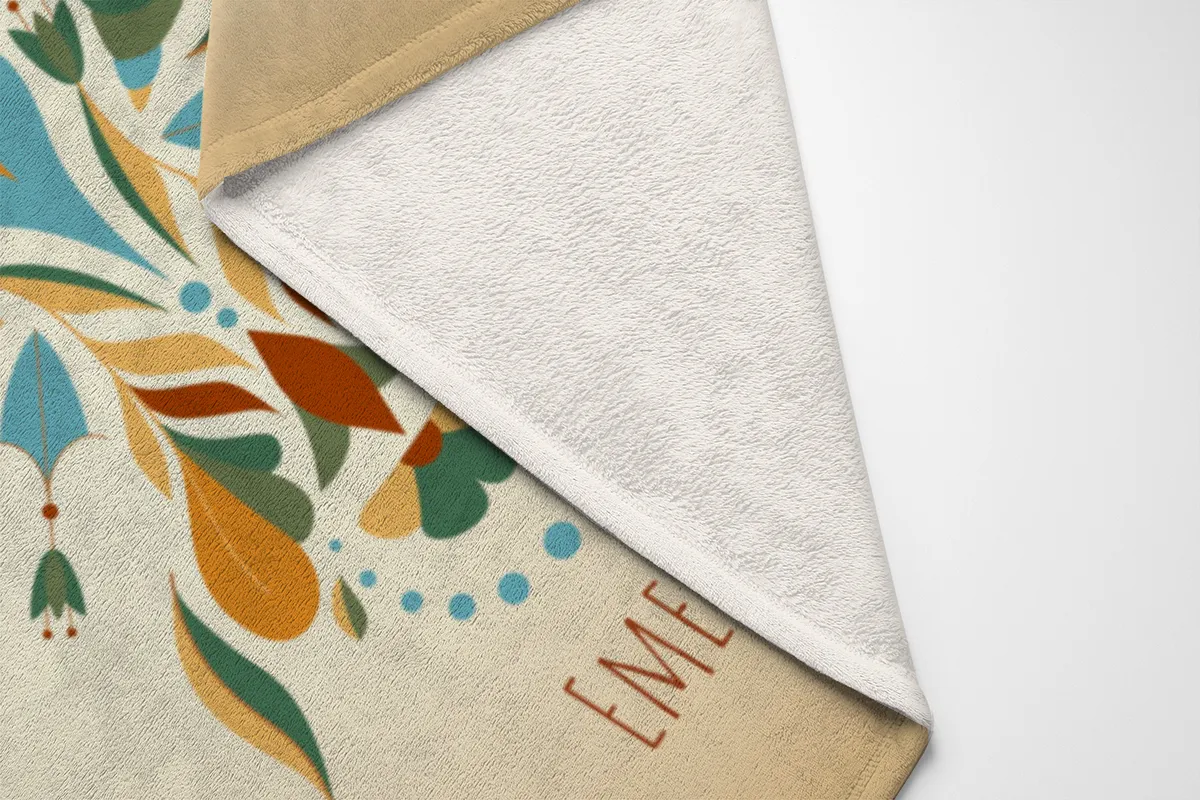 Sternzeichen Wohndecke Wassermann floral mit Namen personalisierbar