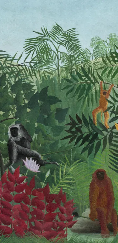 Handtuch Tropenwald mit Affen - Henri Rousseau