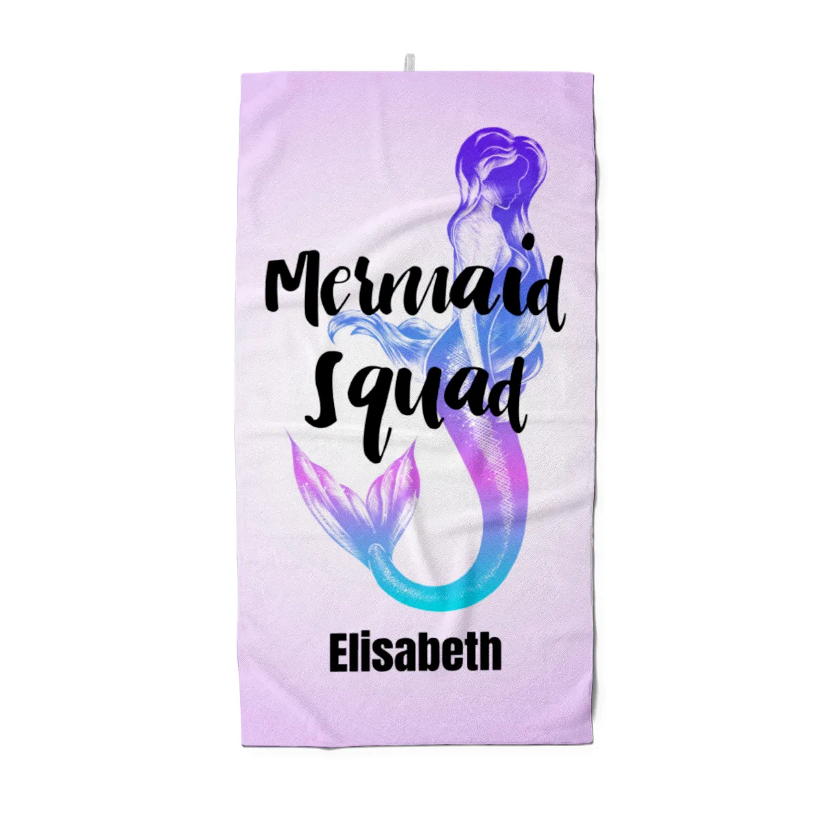 Badetuch Sommer - mit Namen personalisierbar - personalisiertes Namens-Badetuch - Strandtuch mit Wunschtext - Mermaid Squad