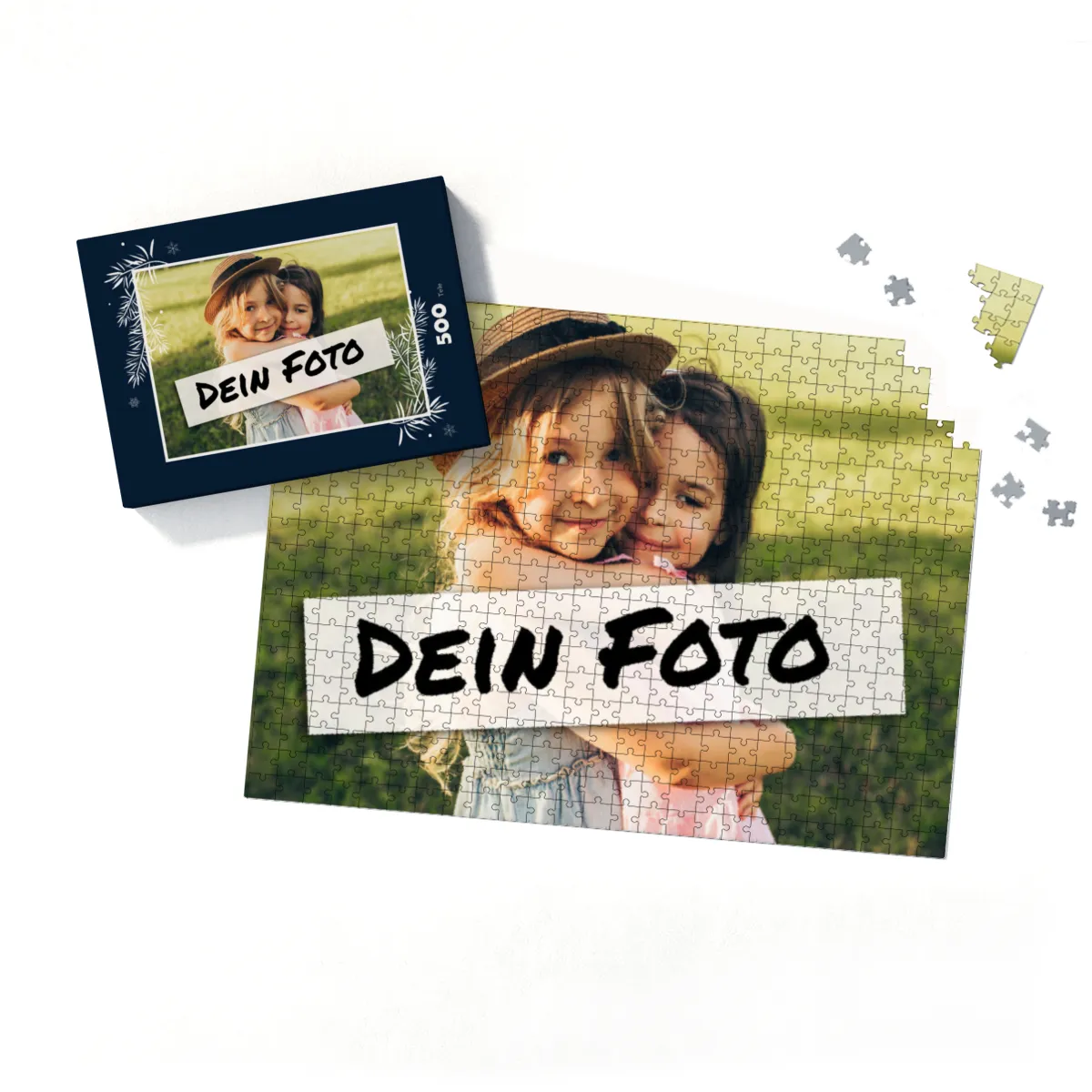 Fotopuzzle mit eigenem Bild - Fotopuzzle selbst gestalten 1000 Teile - Schachtel Weihnachtszweige - 1000 Teile Puzzle mit Foto - Geschenk Weihnachten Weihnachtszweige 1000 Teile Quer