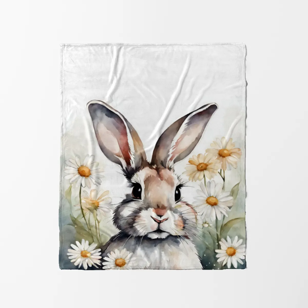 Wohndecke Häschen mit Gänseblümchen