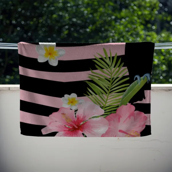 Duschtuch Sommer - mit Namen personalisierbar - personalisiertes Namensduschtuch mit Wunschtext - Tropical