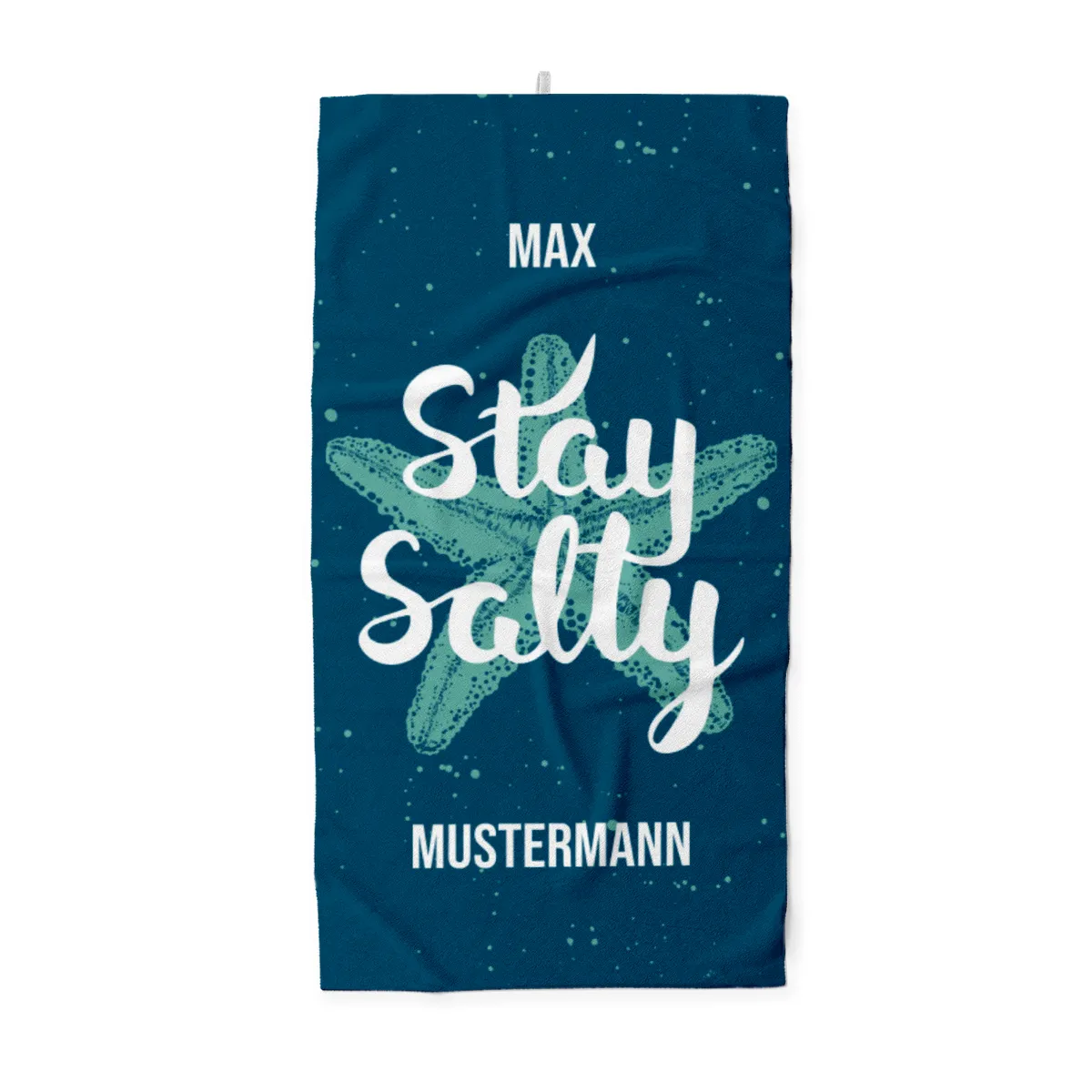 Badetuch Sommer - mit Namen personalisierbar - personalisiertes Namens-Badetuch - Strandtuch mit Wunschtext - Stay Salty