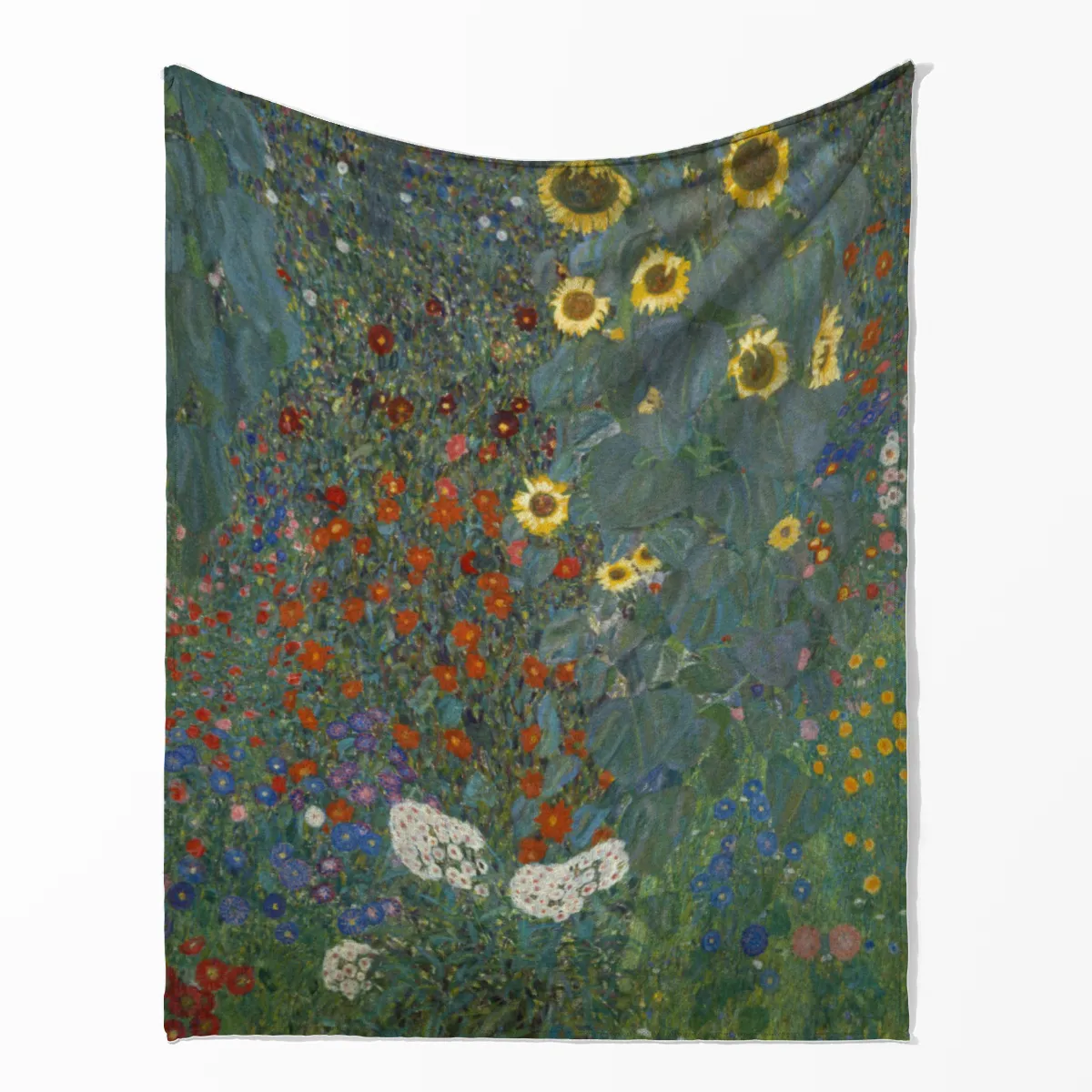 Kuscheldecke Bauerngarten mit Sonnenblumen Klimt