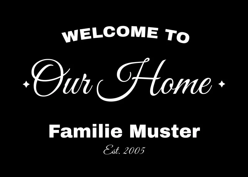 Fußmatte personalisiert Our home - Geschenkidee für Familie, zum Einzug - Fussmatte mit Namen bedruckt Our home 70 x 50 cm