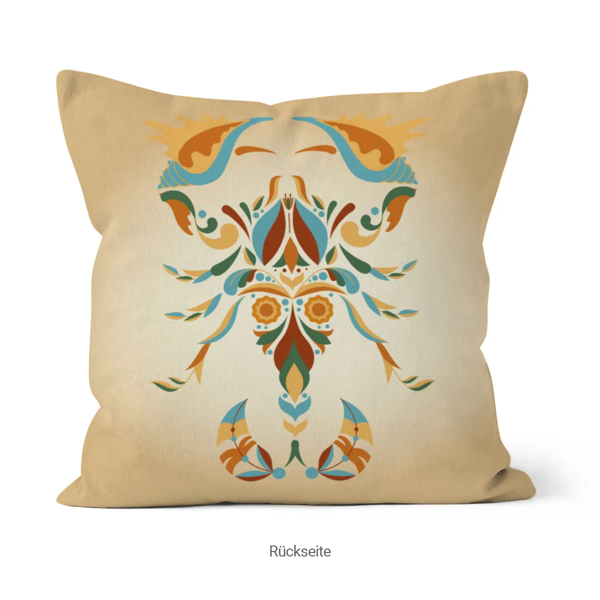 Samtkissen Zodiac Art – Löwe floral