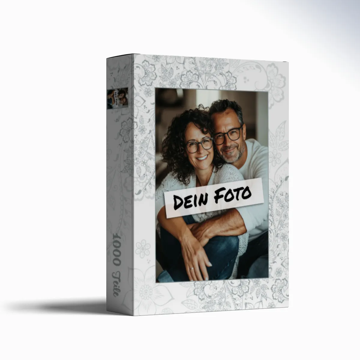 Fotopuzzle mit eigenem Bild - Fotopuzzle selbst gestalten 2000 Teile - Schachtel Floral Ornaments - Puzzle mit Foto personalisiert - Geschenk Geburtstag, Hochzeit Floral Ornaments 2000 Teile Quer