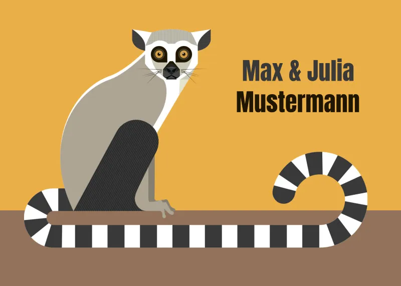 Personalisierte Fußmatte mit Lemur & Wunschnamen