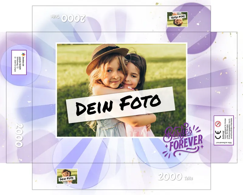 Fotopuzzle 500 Teile personalisiert für Erwachsene - Schachtel Besties