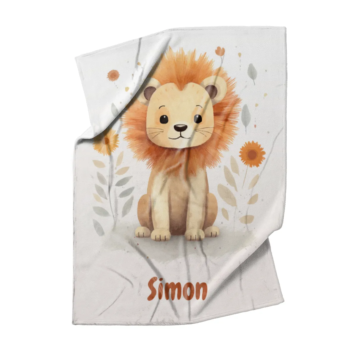 Babydecke - Namensdecke Kleiner Löwe personalisierbar multi 75 x 100 cm