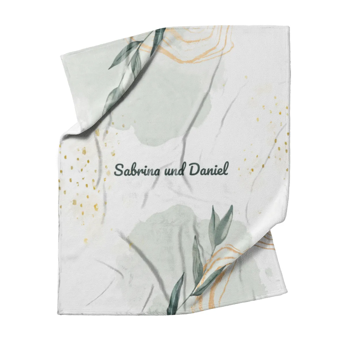 Kuscheldecke Leaves - mit Namen personalisierbar - Geschenkidee für Verliebte, Valentinstag Leaves 140 x 200 cm