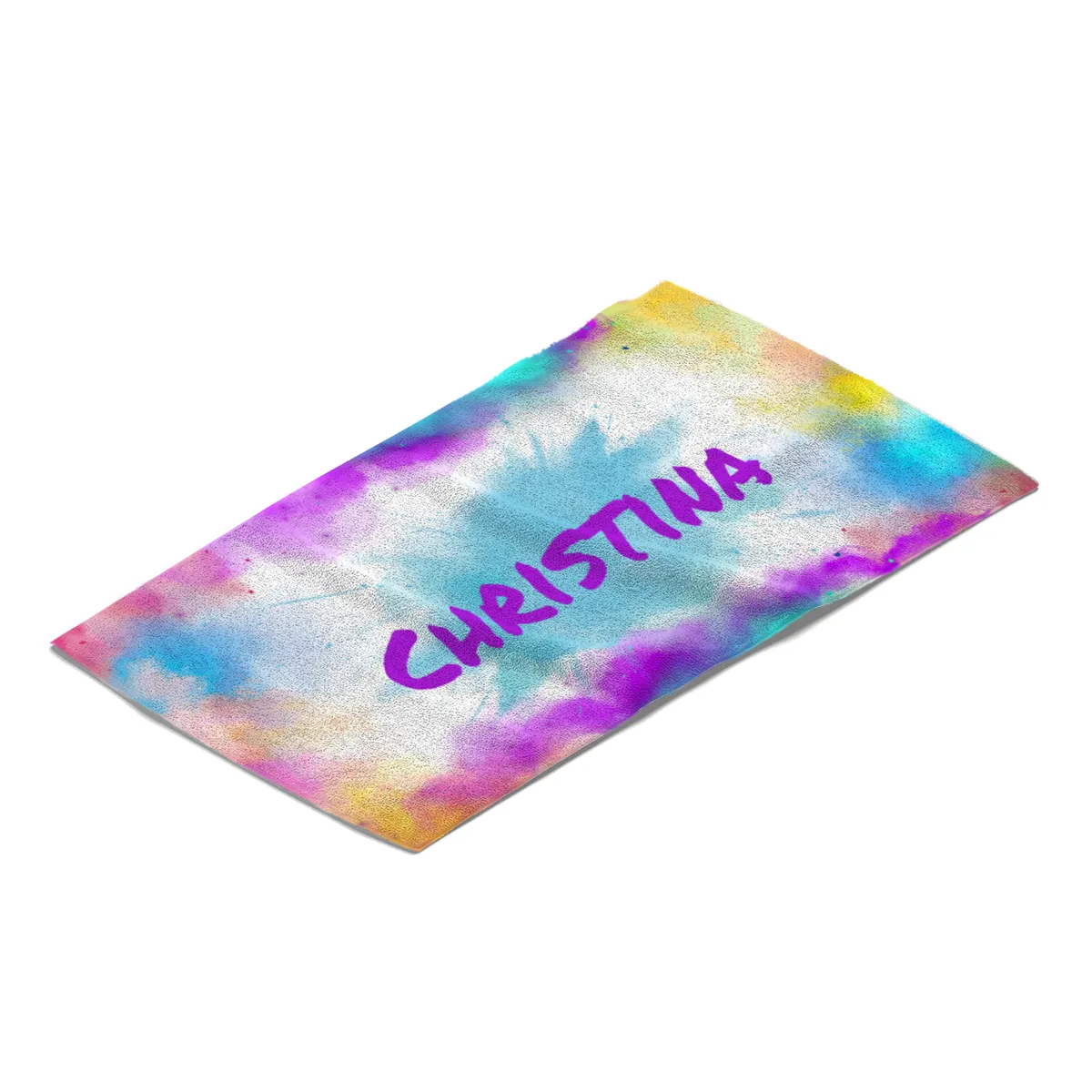 Handtuch bunt bedruckt mit Namen personalisierbar - personalisiertes Handtuch mit Ihrem Wunschtext - Colorexplosion