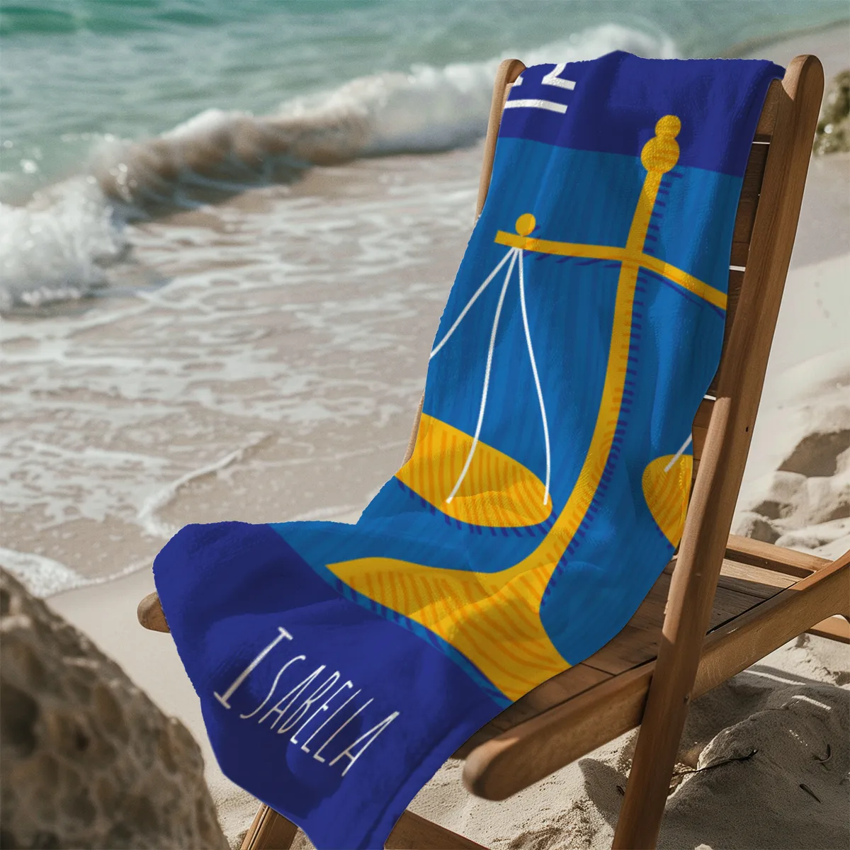 Strandtuch Sternzeichen Wassermann - mit Namen personalisierbar