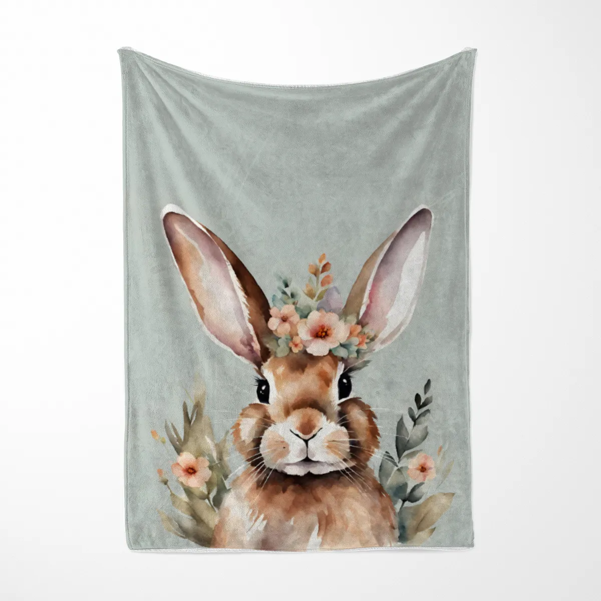 Wohndecke Hase mit Blümchen