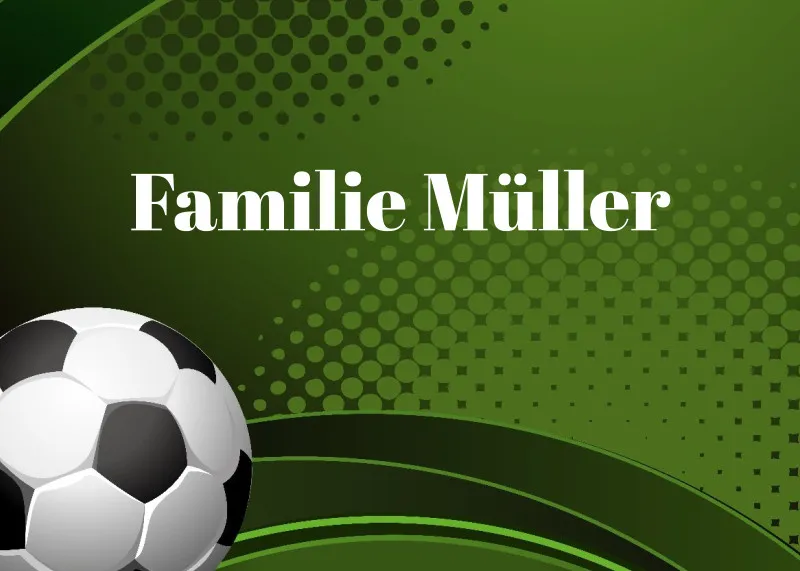 Fußmatte mit Namen personalisierbar - Geschenkidee Einzug, Geburtstag, Hobby - Fussmatte mit Namen - Motiv Fußball 70 x 50 cm