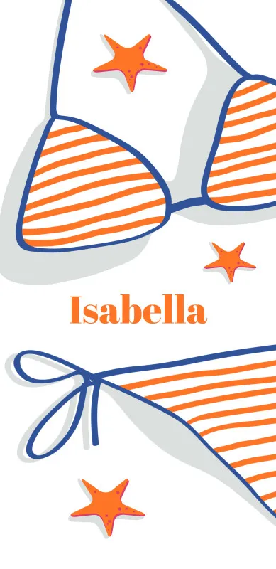 Badetuch Sommer - mit Namen personalisierbar - personalisiertes Namens-Badetuch - Strandtuch mit Wunschtext - Bikinitime