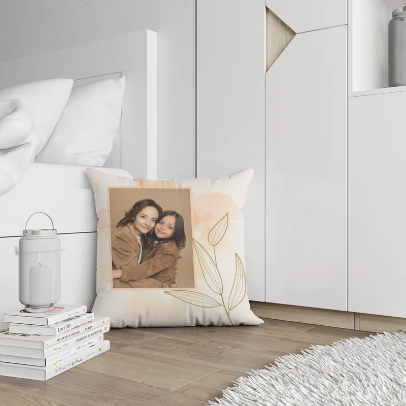 Personalisiertes Fotokissen - Vorderseite mit Foto personalisierbar - Samtkissenbezug Mama Substantiv - Geschenk Muttertag