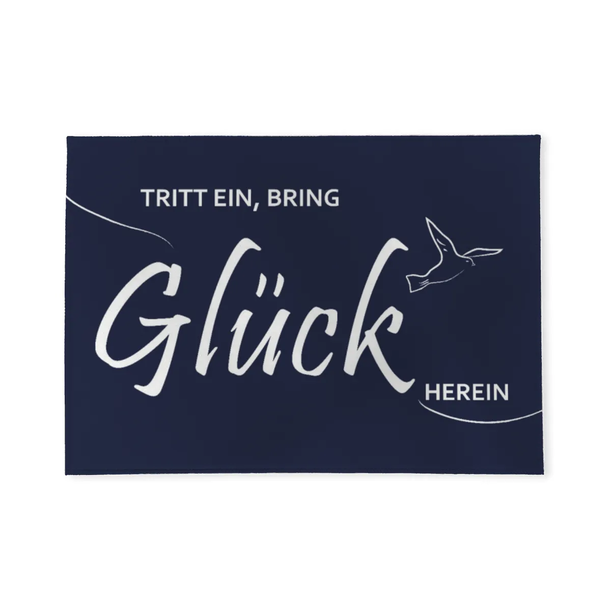 Spruch-Fußmatte Tritt ein, bring Glück herein - Schmutzfangmatte bedruckt Glück grün 70 x 50 cm