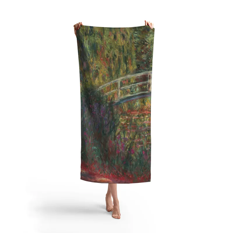 Handtuch Japanische Brücke im Garten von Giverny - Claude Monet