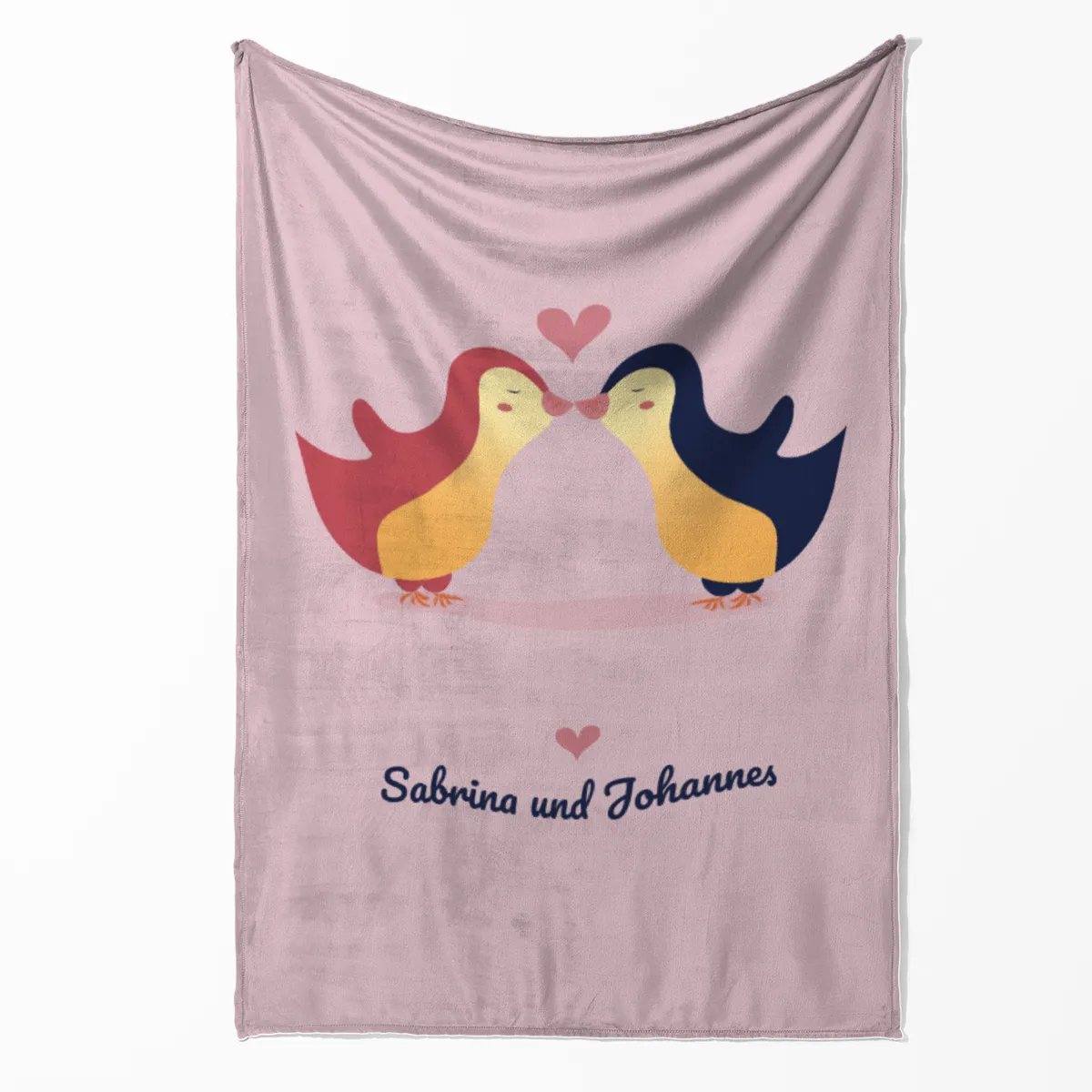 Kuscheldecke Pinguine - mit Namen personalisierbar - Geschenkidee für Verliebte Pinguine multi 140 x 200 cm