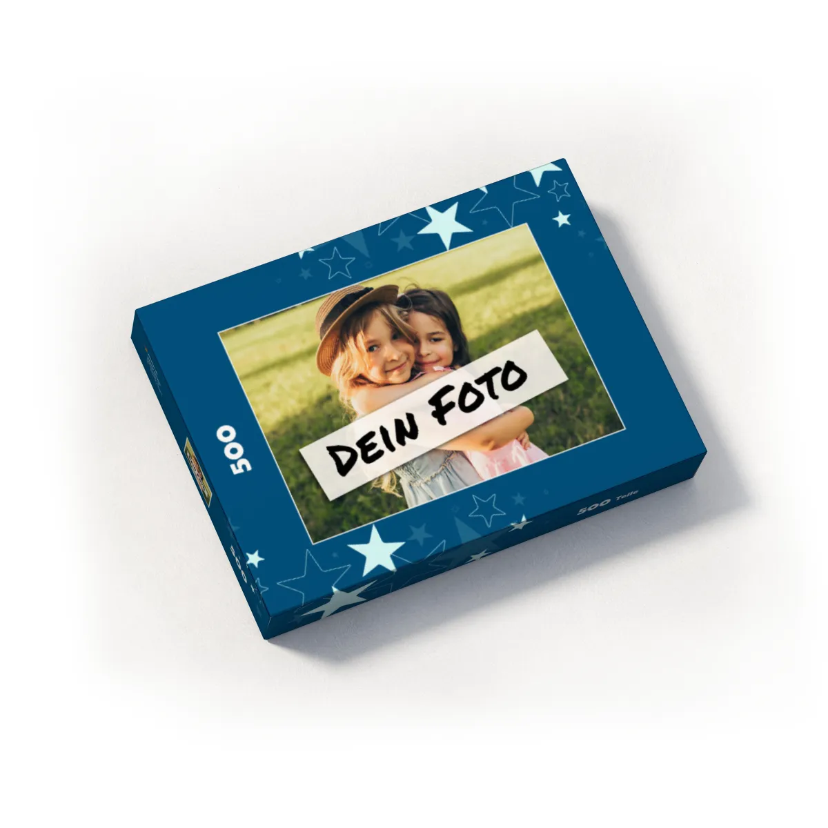 Fotopuzzle mit eigenem Bild - Puzzle selbst gestalten 1000 Teile Querformat - Schachtel Sterne - mit Foto personalisiert - Geschenk Weihnachten