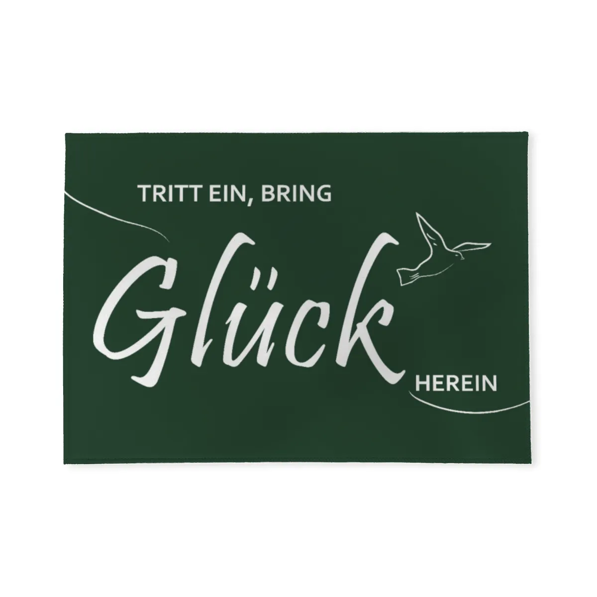 Spruch-Fußmatte Tritt ein, bring Glück herein - Schmutzfangmatte bedruckt Glück grün 70 x 50 cm