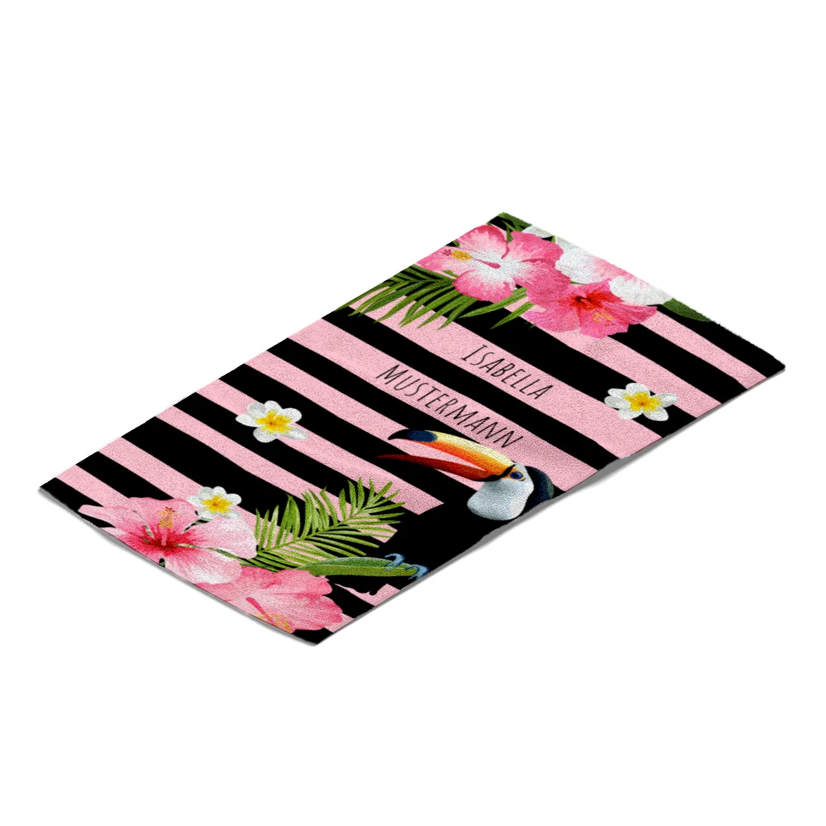 Duschtuch Sommer - mit Namen personalisierbar - personalisiertes Namensduschtuch mit Wunschtext - Tropical