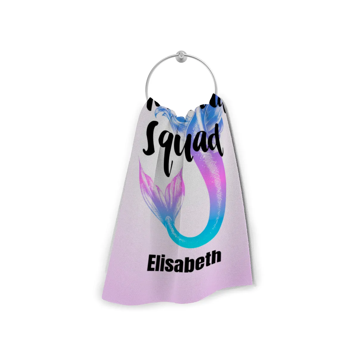 Badetuch Sommer - mit Namen personalisierbar - personalisiertes Namens-Badetuch - Strandtuch mit Wunschtext - Mermaid Squad