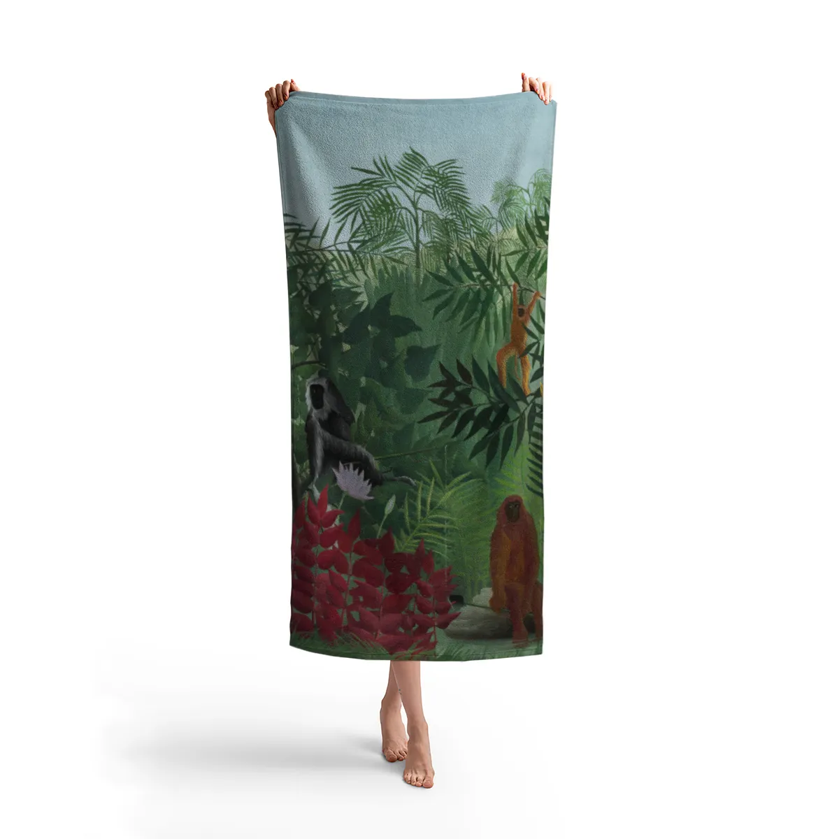 Handtuch Tropenwald mit Affen - Henri Rousseau