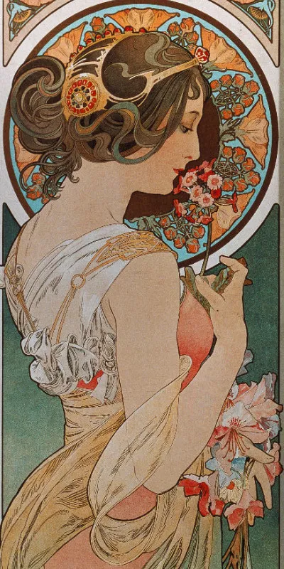 Handtuch Schlüsselblume - Alfons Mucha
