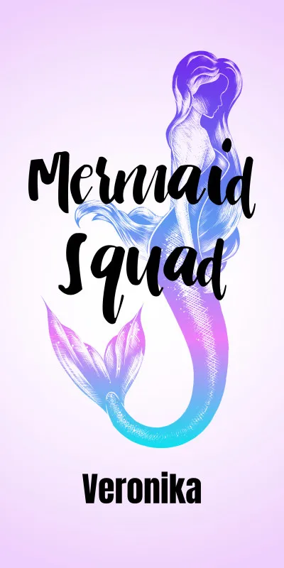 Badetuch Sommer - mit Namen personalisierbar - personalisiertes Namens-Badetuch - Strandtuch mit Wunschtext - Mermaid Squad