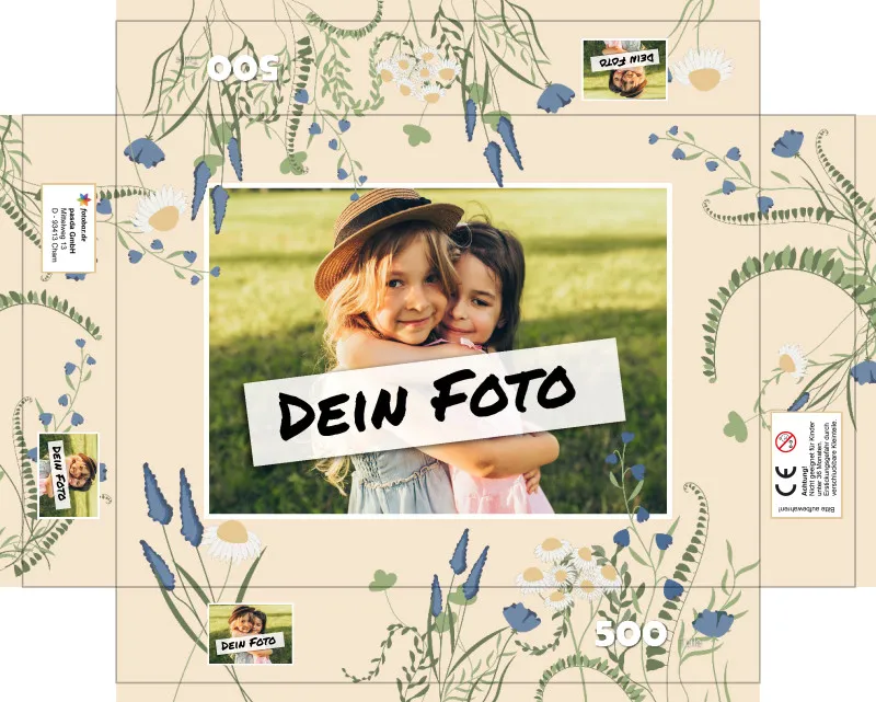 Fotopuzzle 500 Teile personalisiert Erwachsene - Schachtel Sommerwiese