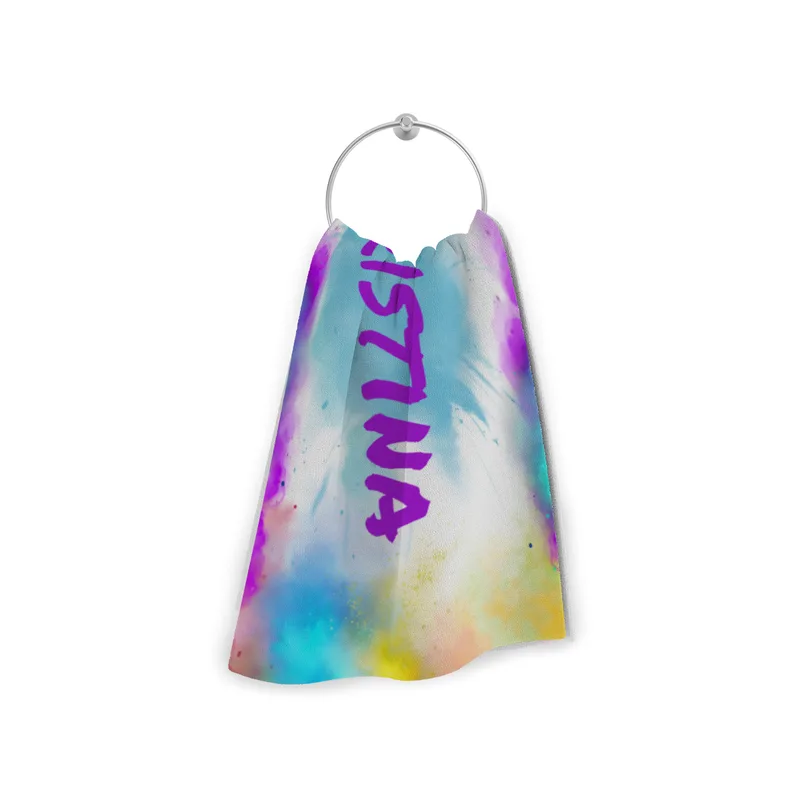 Handtuch bunt bedruckt mit Namen personalisierbar - personalisiertes Handtuch mit Ihrem Wunschtext - Colorexplosion