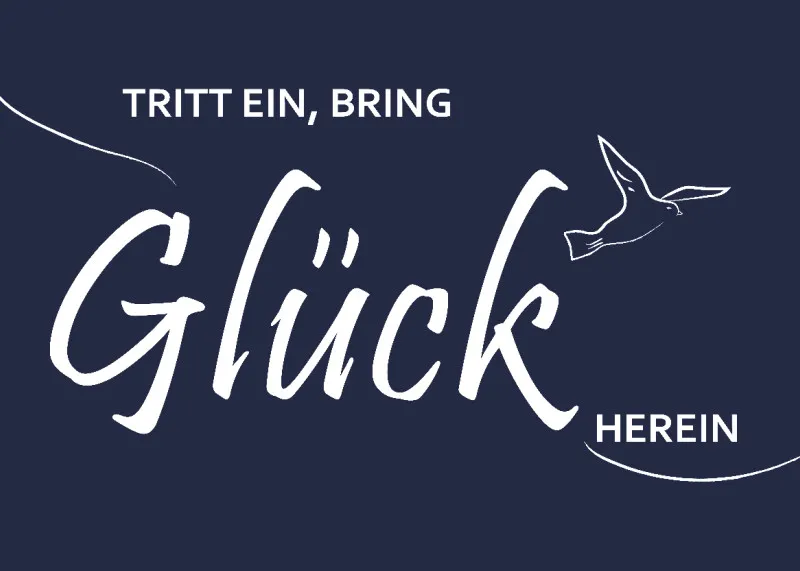 Spruch-Fußmatte Tritt ein, bring Glück herein - Schmutzfangmatte bedruckt Glück grün 70 x 50 cm