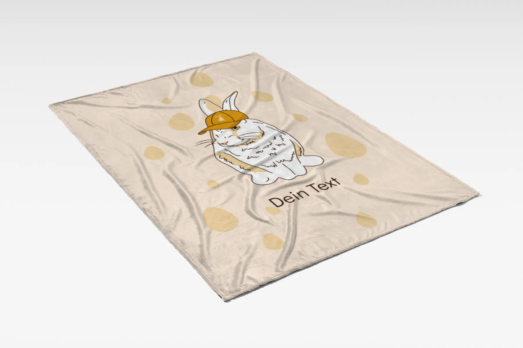 Kuscheldecke Hase mit Käppi - mit Namen personalisierbar - Geschenkidee Ostern, Osterdeko Hase Käppi 125 x 155 cm