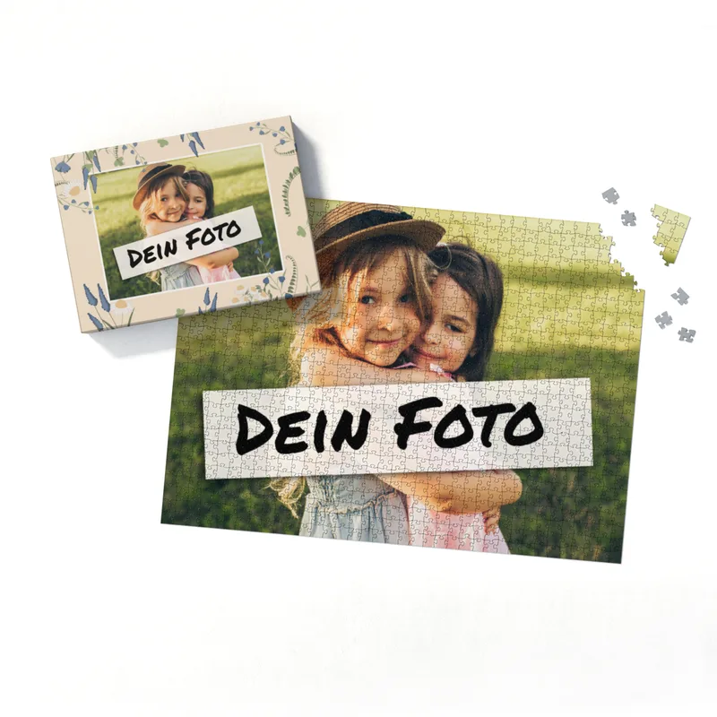 Fotopuzzle mit eigenem Bild - Puzzle selbst gestalten 2000 Teile Querformat - Schachtel Sommerwiese - mit Foto personalisiert - Geschenk Geburtstag