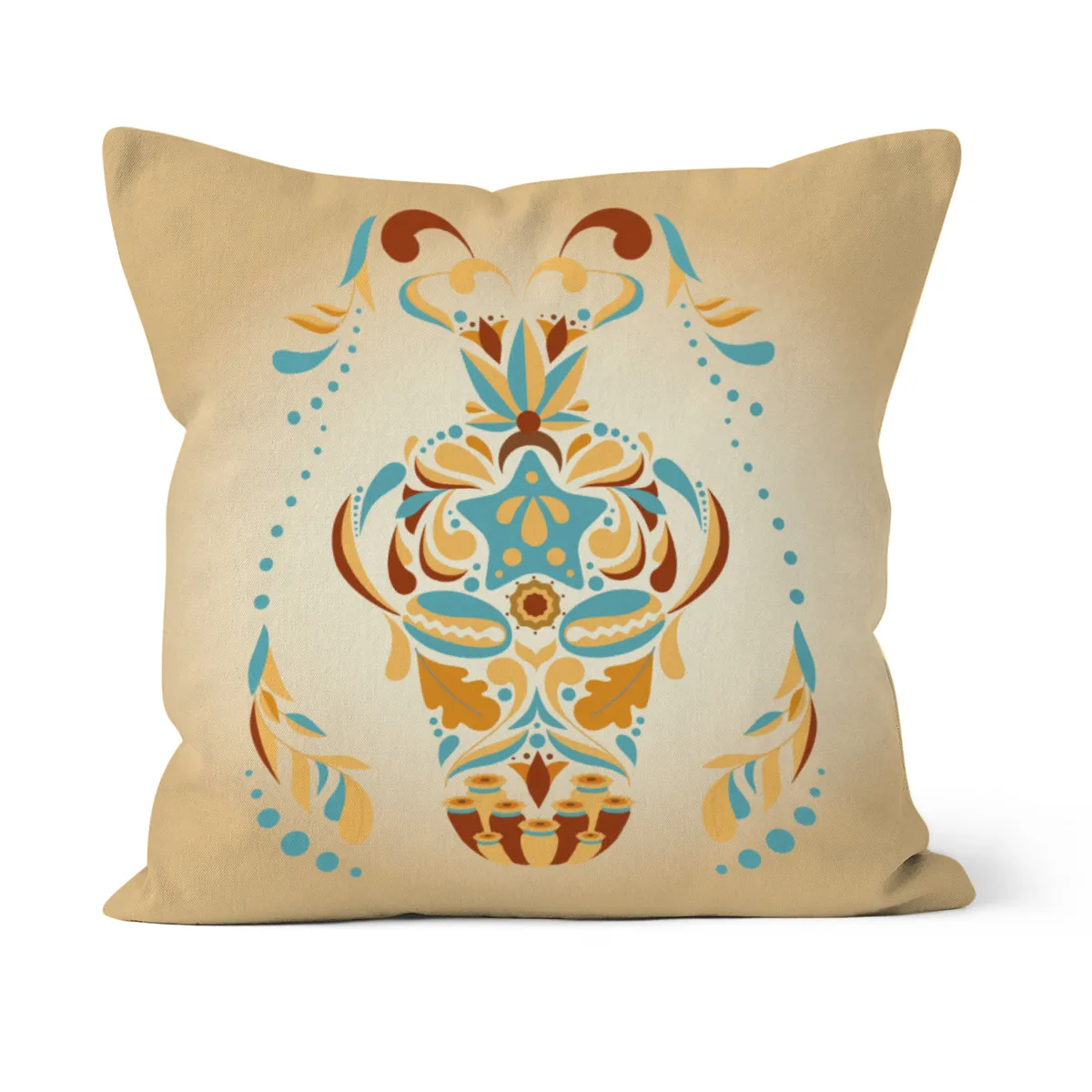 Samtkissen Zodiac Art – Löwe floral
