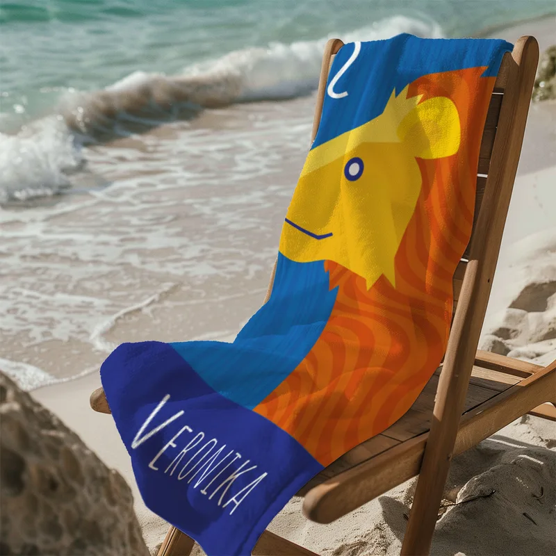 Strandtuch Sternzeichen Wassermann - mit Namen personalisierbar