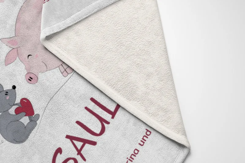 Kuscheldecke Hab Dich saulieb - mit Namen personalisierbar - Geschenkidee für Verliebte Hab dich saulieb 140 x 200 cm