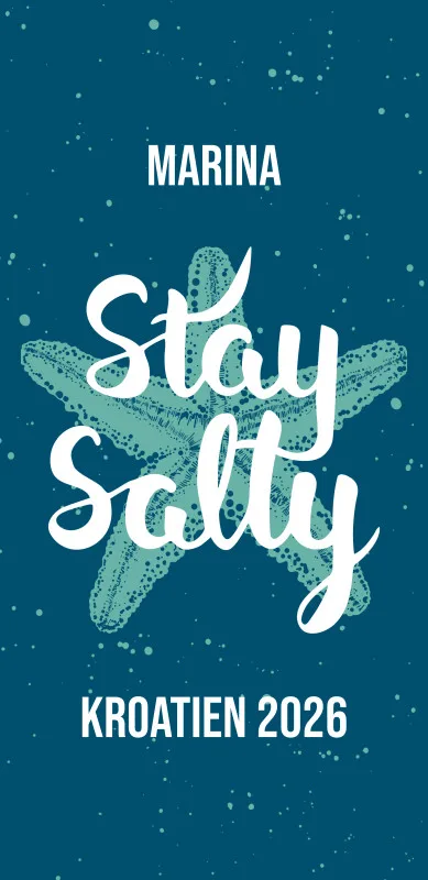 Badetuch Sommer - mit Namen personalisierbar - personalisiertes Namens-Badetuch - Strandtuch mit Wunschtext - Stay Salty