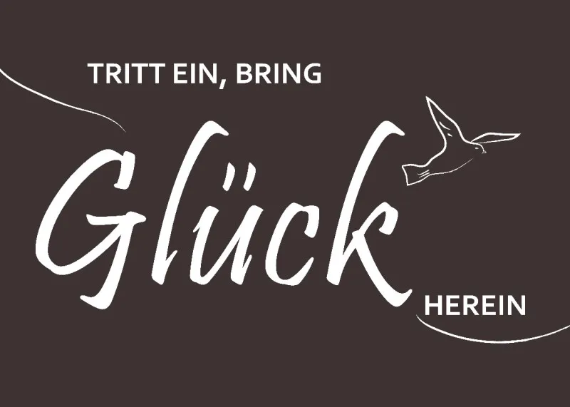 Spruch-Fußmatte Tritt ein, bring Glück herein - Schmutzfangmatte bedruckt Glück grün 70 x 50 cm