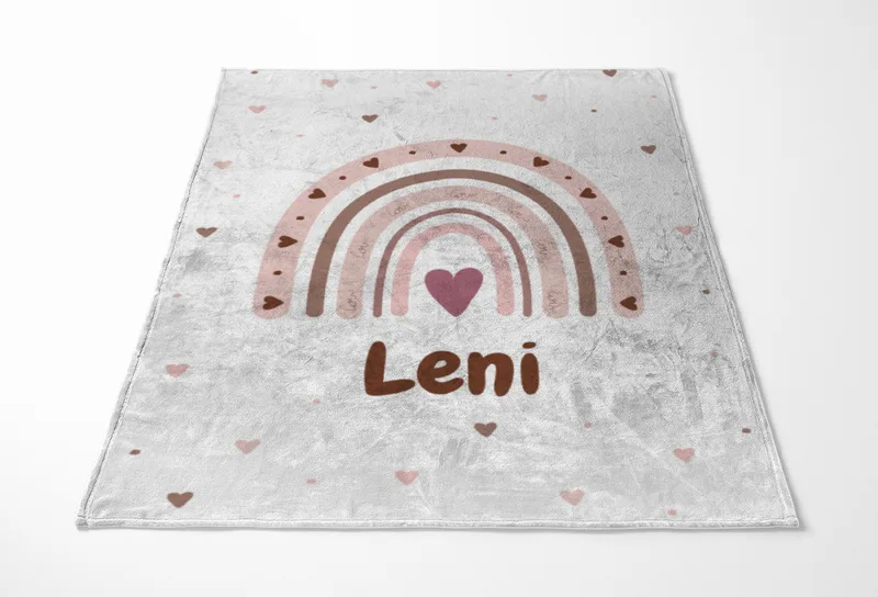 Personalisierte Babydecke rosa 75 x 100 cm