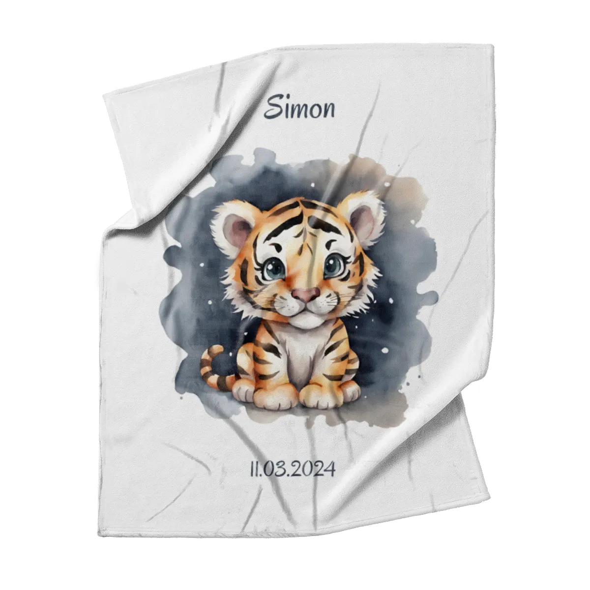 Babydecke Kleiner Tiger personalisierbar mit Namen und Text multi 75 x 100 cm