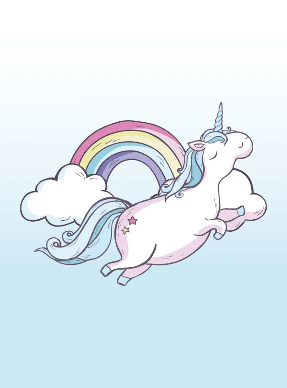 Kinderbettwäsche Einhornwolken Mikrofaser