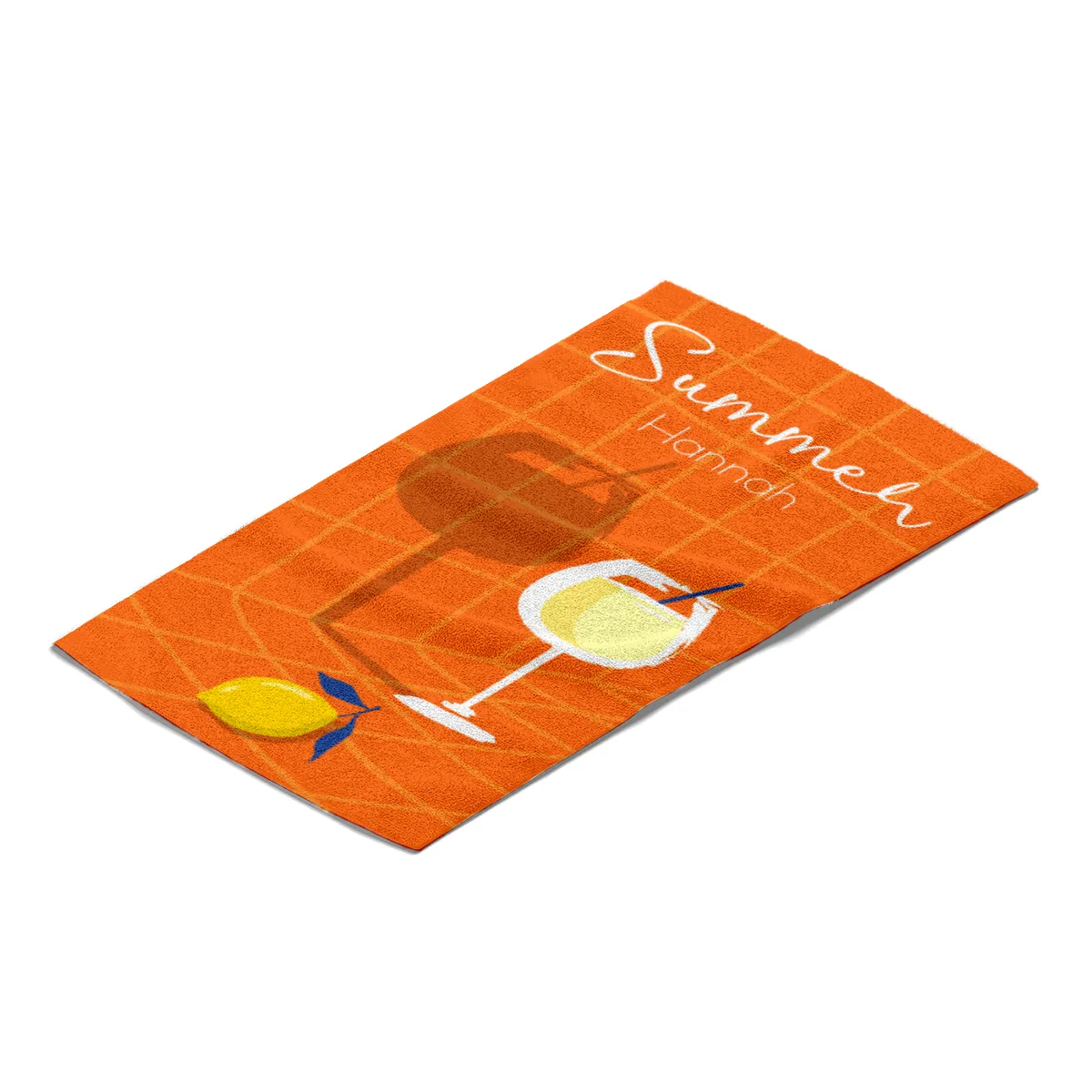 Badetuch Sommer - mit Namen personalisierbar - personalisiertes Namens-Badetuch - Strandtuch mit Wunschtext - Summerdrink