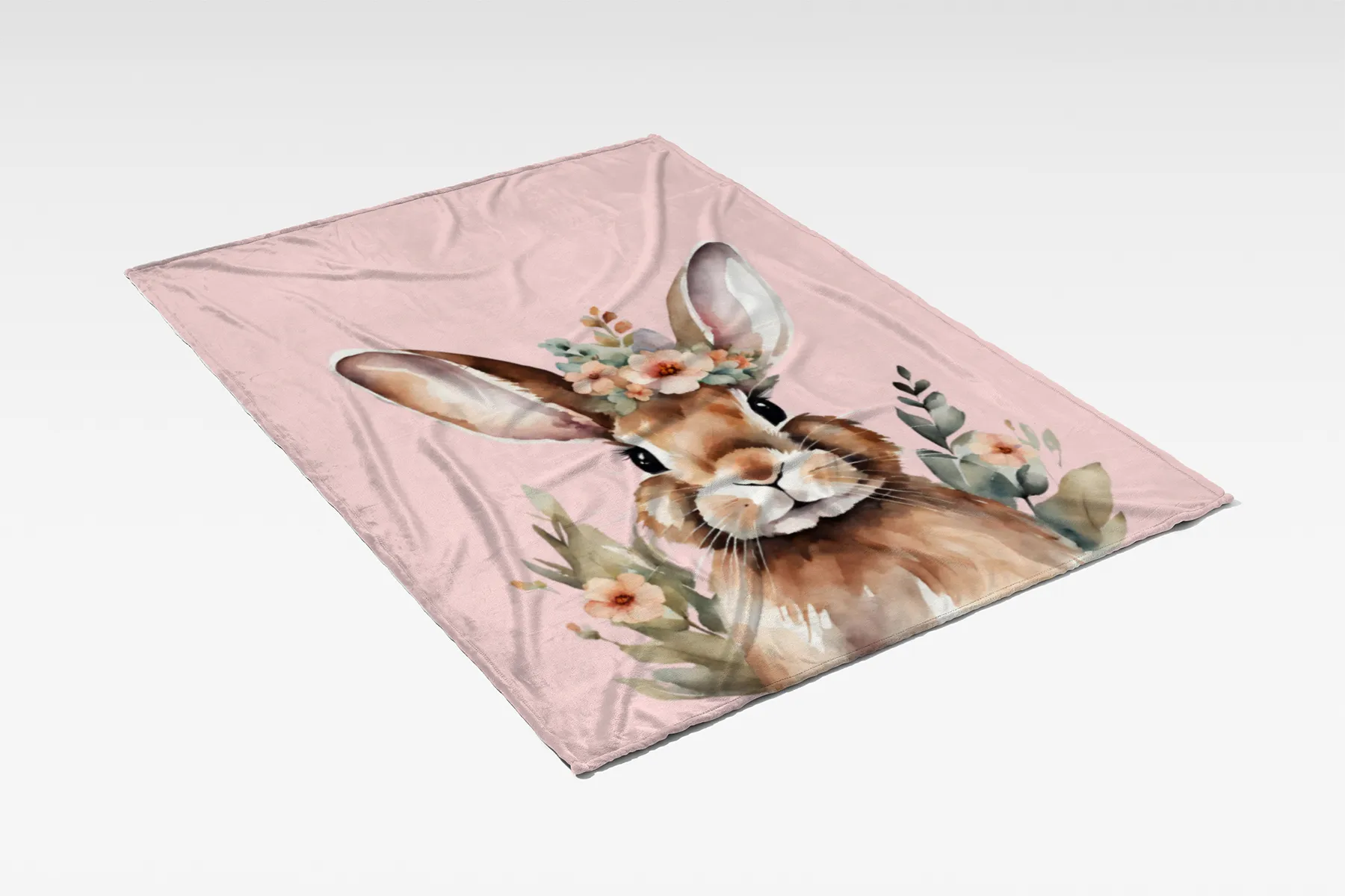 Wohndecke Hase mit Blümchen